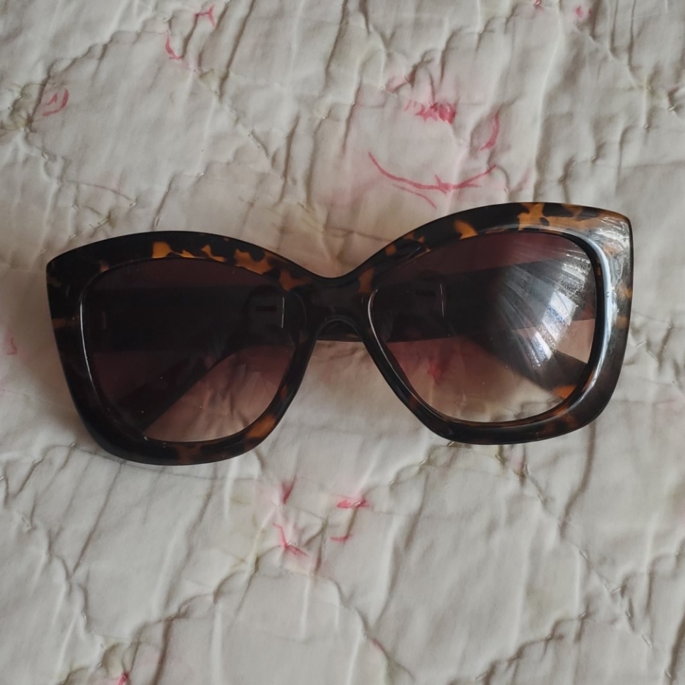 Tahari Tortoise Oversized Sunglasses